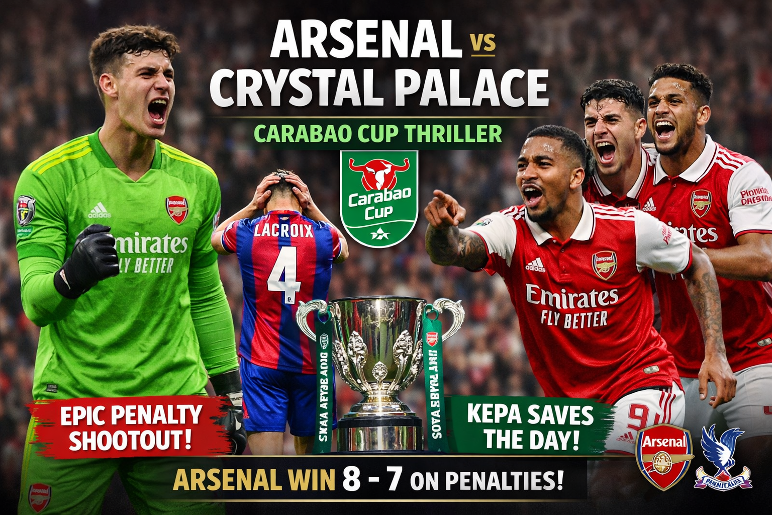 Arsenal vs Crystal Palace Carabao Cup Thriller